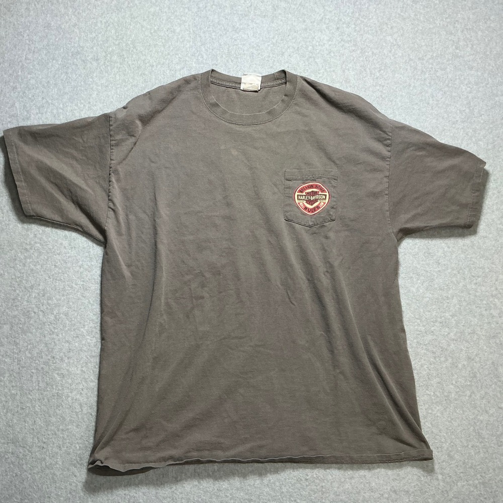 Harley-Davidson Route 66 Tulsa OK Pocket T-Shirt Brown Mens 2XL Breakin Rules